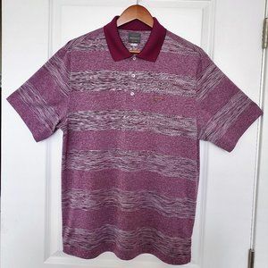 Greg Norman 'For Tasso Elba' Maroon with White Stripe Medium Play-Dry Polo